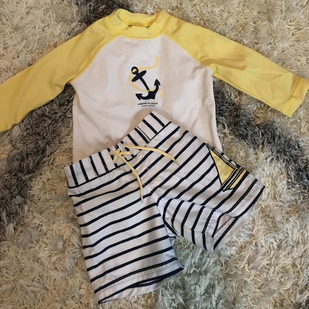 Baby Boy Swim Set. Rash guard and bottoms